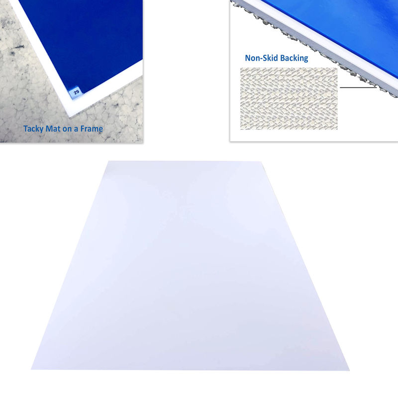 Blue Cleanroom Polyethylene Sheeting Sticky Mat With Non Skid Backing